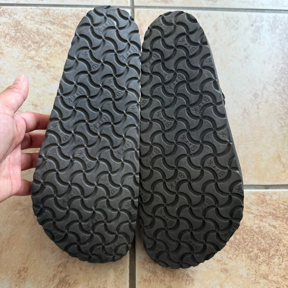 Birkenstock T-Strap Black Oiled Leather Clogs Mary Jane EU 40 L9 M7 Germany - Picture 12 of 14